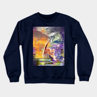 vaporwave cat Crewneck Sweatshirt